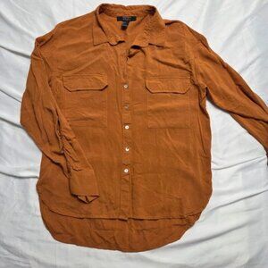 Forever 21 Utility Button Down High-Low Tunic Shirt L